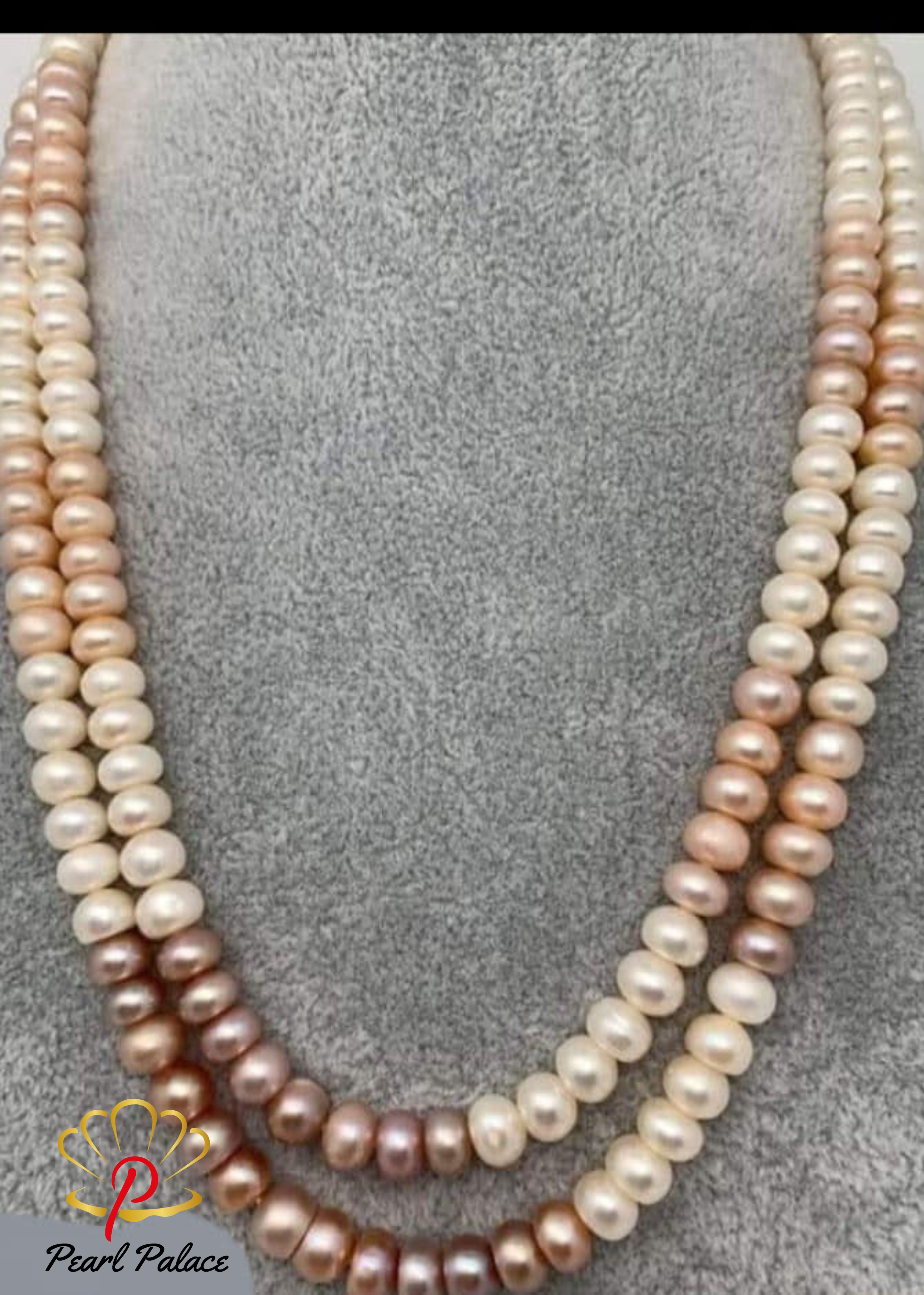 Tricolor Sonata_ Freshwater Pearl Strand Necklace