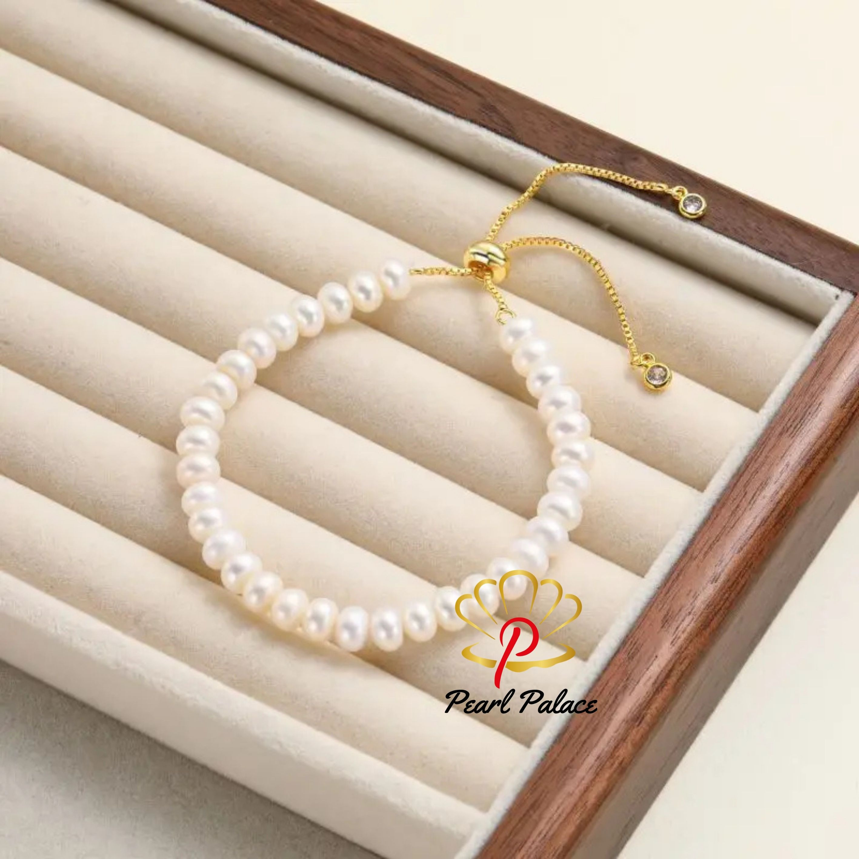 Copper Chain Natural Freshwater White Pearl Bracelet Bread Bead Trendy Simple Fine Jewelry For Women