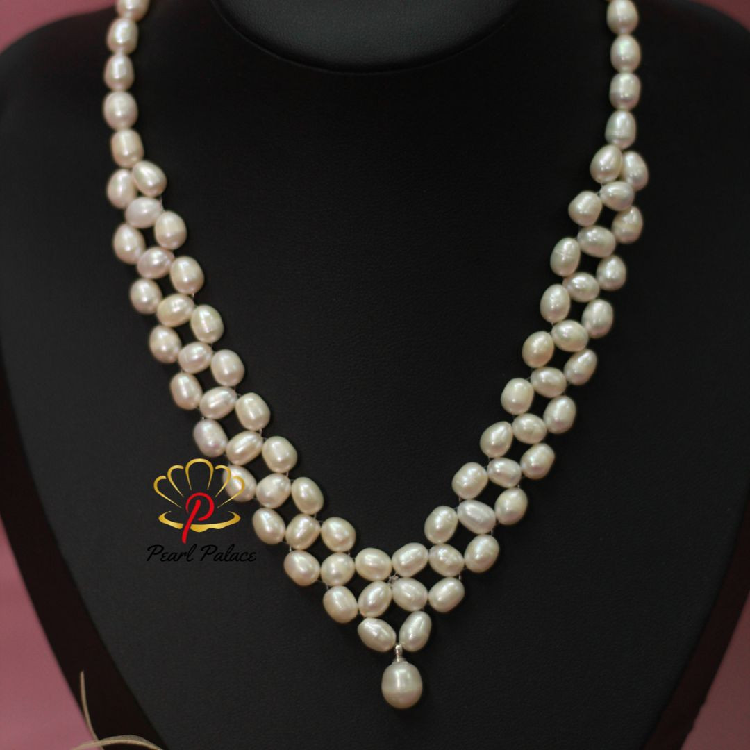 Natural Freshwater Pearl Necklace with Genuine 925 Sterling silver clasp Pearl Jewelry for women bride Wedding