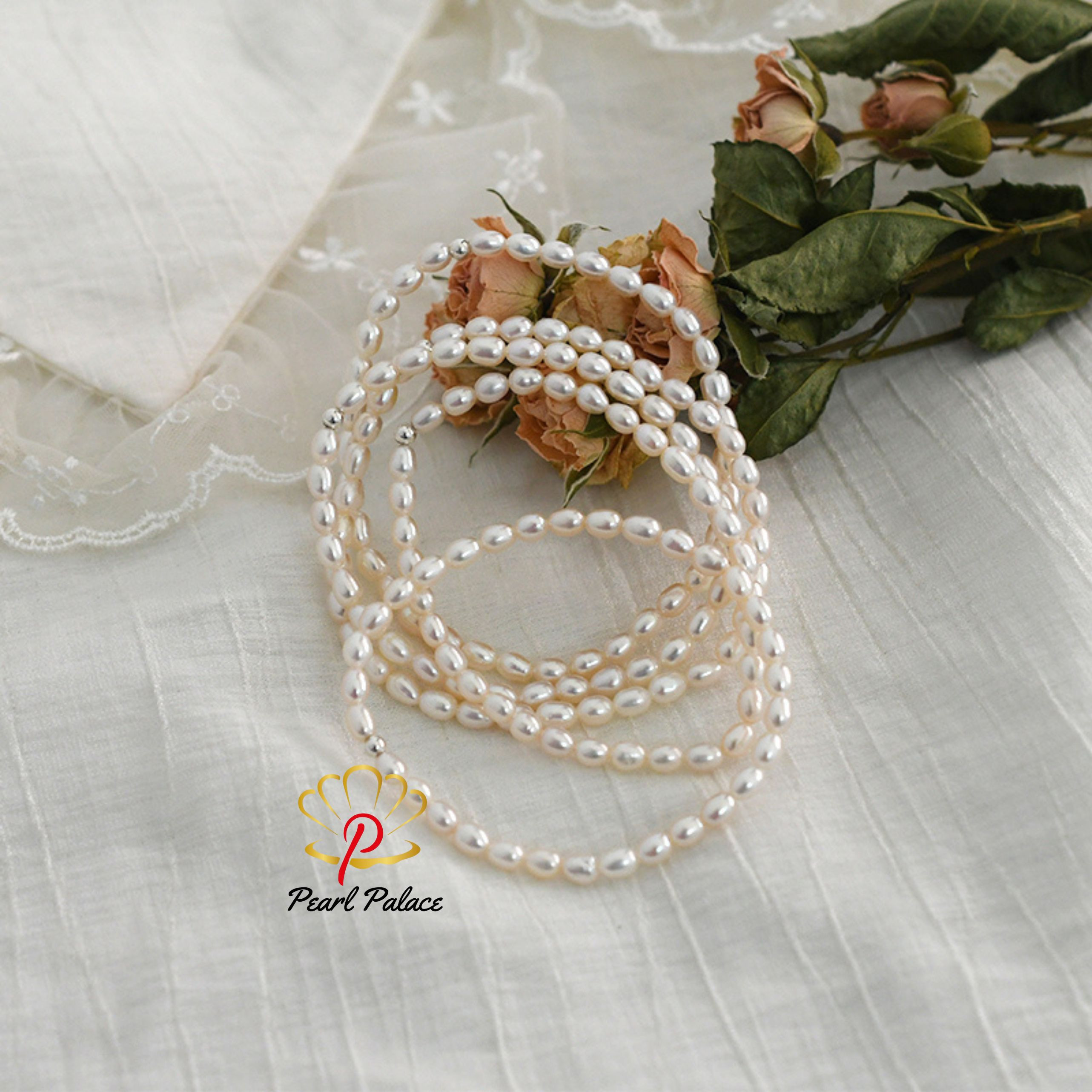 Real Natural Freshwater Pearl Elastic Bracelet 925 Silver Bead Jewelry 5pcs