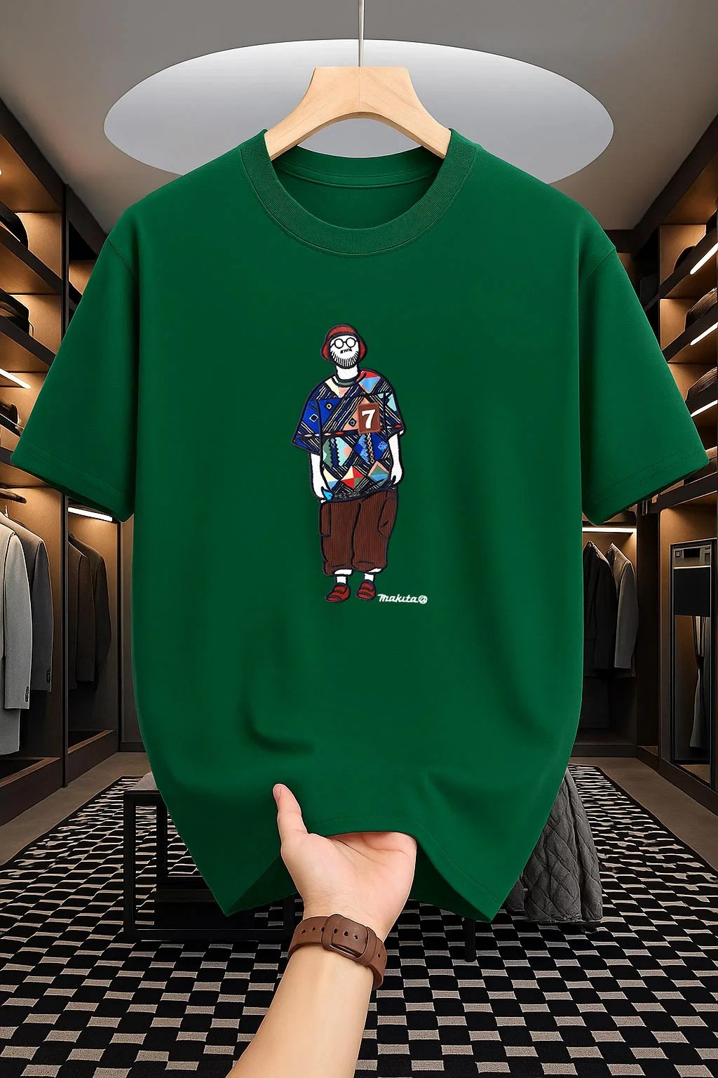 Drop Shoulder Print T-Shirt - Makuta Design